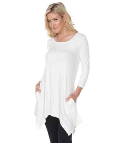 White Mark Plus Size Makayla Scoop Neck Tunic Top In White