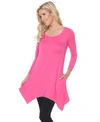 White Mark Plus Size Makayla Tunic Top In Fuchsia