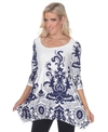 White Mark Plus Yanette Tunic Top In White