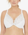 Glamorise Women's Plus Size Wonder Wire Front Close T-back Bra 1246 In White