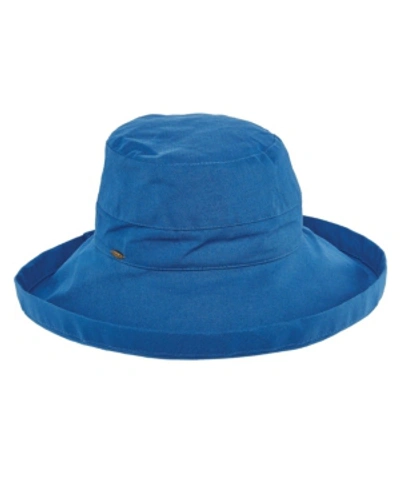 Scala Cotton Big Brim Sun Hat In Royal