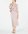 R & M Richards Sequined Lace Midi Dress And Jacket In Blush