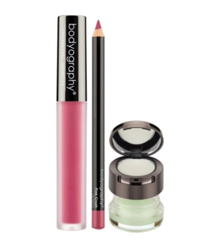 Bodyography Lip Scrub, Balm, Lip Pencil, Liquid Lipstick Bundle In Pink