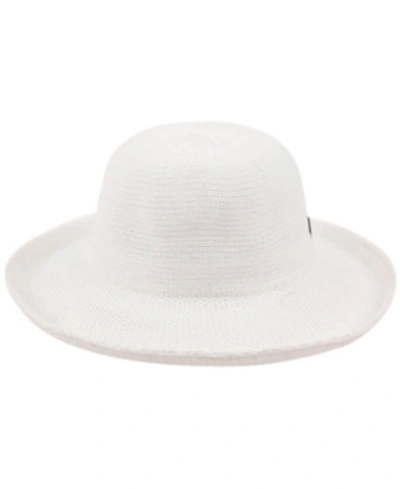 Epoch Hats Company Angela & William Wide Brim Sun Bucket Hat With Roll Up Edge In White