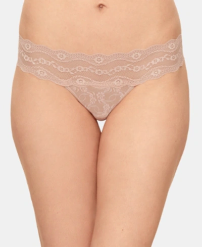 B.tempt'd By Wacoal Lace Kiss Thong Underwear 970182 In Rose Smoke (nude 5)