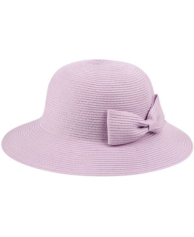 Epoch Hats Company Angela & William Poly Braid Bucket Sun Hat With Ribbon In Lavender