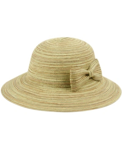Epoch Hats Company Angela & William Poly Braid Bucket Sun Hat With Ribbon In Green