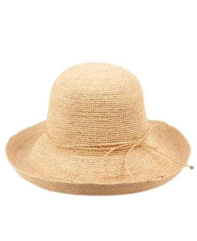 Epoch Hats Company Angela & William Raffia Roll Up Brim Sun Cloche Hat In Nude