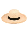 EPOCH HATS COMPANY RAFFIA STRAW RAW EDGE FLOPPY HAT