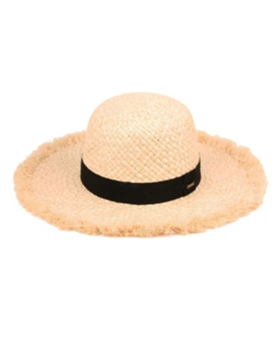 Epoch Hats Company Raffia Straw Raw Edge Floppy Hat In Natural