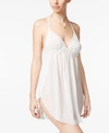 LINEA DONATELLA JULIET LACE-TRIMMED CHIFFON CHEMISE LINGERIE NIGHTGOWN