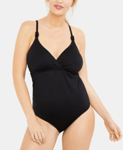 A Pea In The Pod Maternity One-piece Nursing Swimsuit In Black