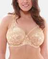 Elomi Full Figure Morgan Banded Underwire Stretch Lace Bra El4110, Online Only In Toasted Almond