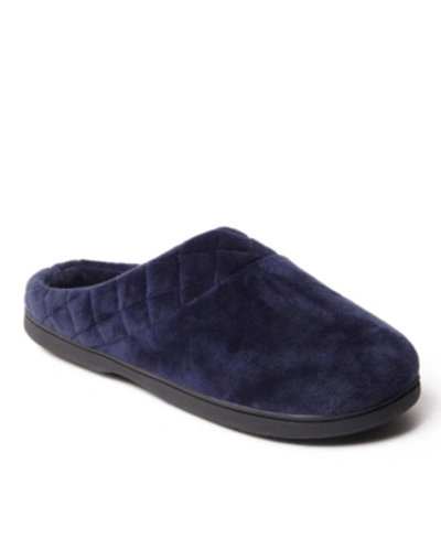 Dearfoams Women's Darcy Velour Clog With Quilted Cuff Slippers In Blue