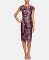 ALEX EVENINGS EMBROIDERED ILLUSION MIDI DRESS