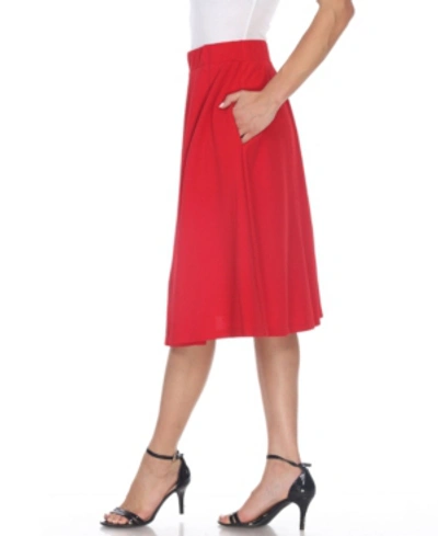 White Mark Saya Flare Skirt In Red