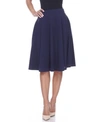 White Mark Saya Flare Skirt In Navy
