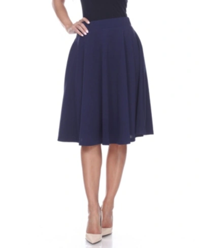 White Mark Saya Flare Skirt In Navy