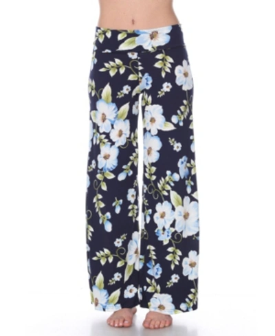White Mark Floral Print Palazzo Pants In Blue
