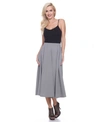 White Mark Flared Midi Skirt With Pockets In Gray