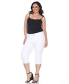 White Mark Plus Size Super Stretch Capri Denim In White