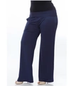 White Mark Plus Size Solid Palazzo Pants In Navy