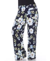 White Mark Plus Size Floral Print Palazzo Pants In Blue
