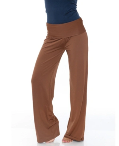 White Mark Solid Palazzo Pants In Brown
