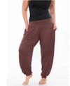 White Mark Plus Harem Pants In Brown