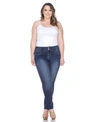 White Mark Plus Size Super Stretch Denim In Dark Blue