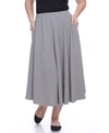 WHITE MARK PLUS SIZE FLARED MIDI SKIRT