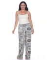 White Mark Plus Size Circle Print Palazzo Pants In Grey