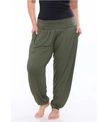 White Mark Plus Harem Pants In Green