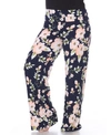 White Mark Plus Size Floral Print Palazzo Pants In Pink