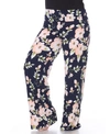 White Mark Plus Size Floral Print Palazzo Pants In Orange