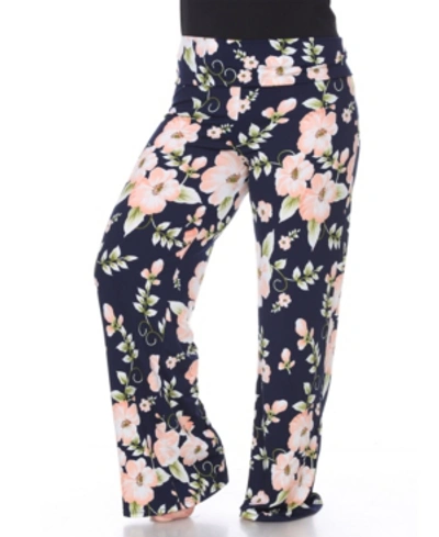 White Mark Plus Size Floral Print Palazzo Pants In Orange
