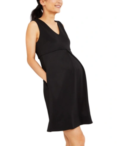 A Pea In The Pod Maternity Printed Dress In Black