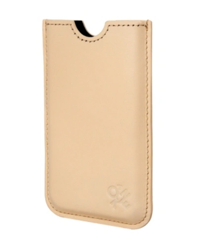 Token Leather Iphone Case In Beige