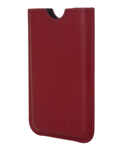 Token Leather Iphone Case In Red
