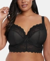 ELOMI FULL FIGURE CHARLEY LACE UNDERWIRE LONGLINE BRA EL4381, ONLINE ONLY