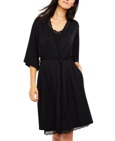 A Pea In The Pod Maternity Belted Robe In Black