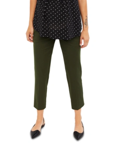 A Pea In The Pod Motherhood Maternity The Curie Secret Fit Belly Twill Slim Ankle Pant In Olive