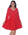 White Mark Plus Womens Pleated Textured Mini Dress In Red