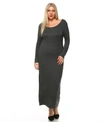 White Mark Plus Size Ria Dress In Charcoal