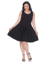 White Mark Women's Plus Size Crystal Dress In Black