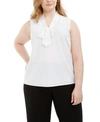 KASPER PLUS SIZE TIE-NECK TOP