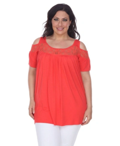 White Mark Plus Size Bexley Tunic Top In Red