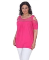 White Mark Plus Size Bexley Tunic Top In Pink