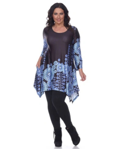 White Mark Plus Size Rella Tunic In Black