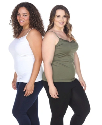 White Mark Plus Size Tank Tops Pack Of 2 In White Oliv